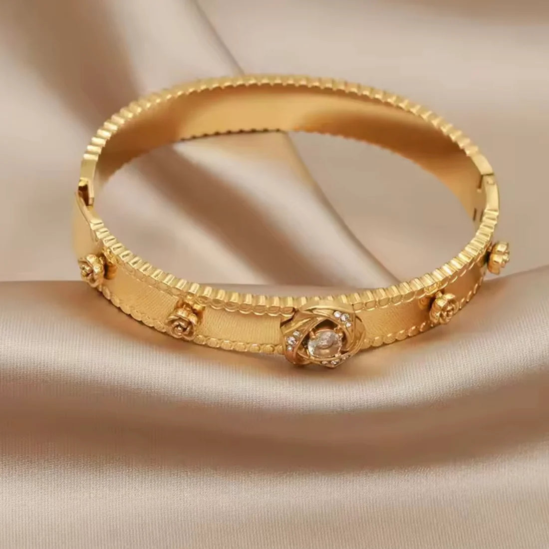 Golden Blossom Kada Bracelet.