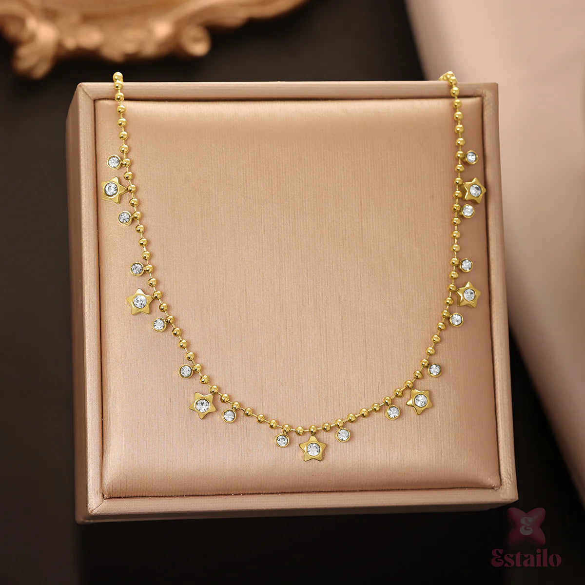 Starry Elegance Necklace with CZ Stones