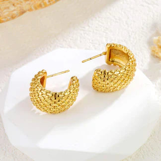 Get Glow Textured Hoop Studs