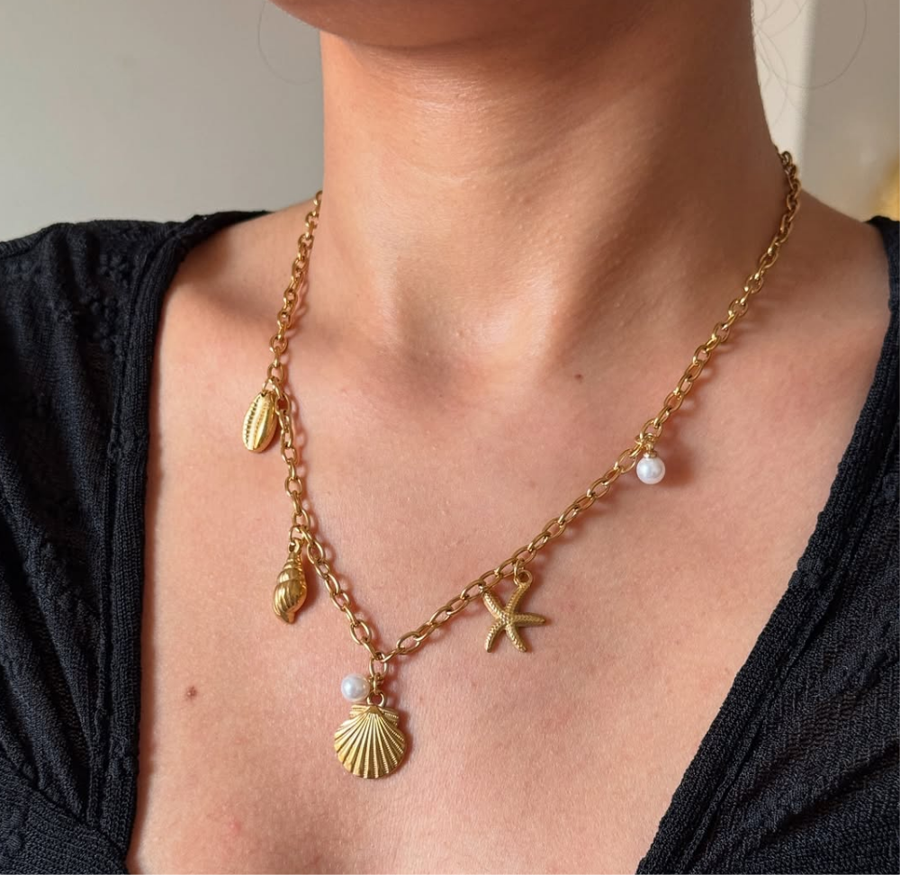 Sea Charms Necklace with Pearl Details