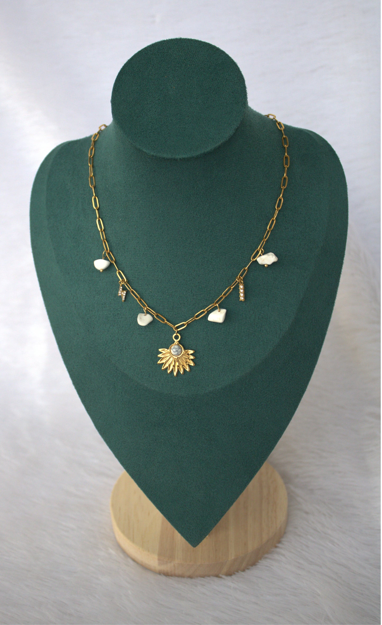 White Stone Sea Inspired Charms Necklace