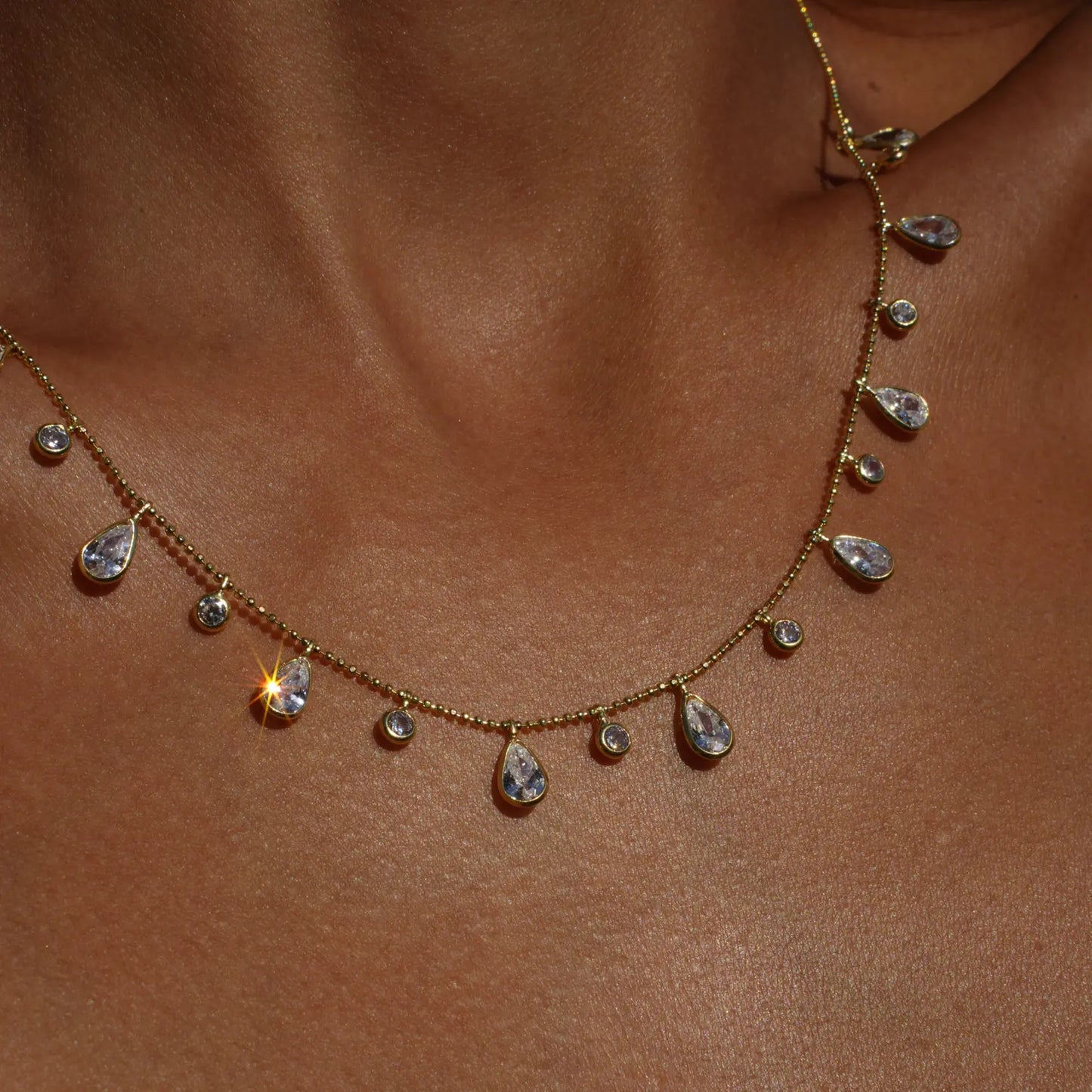 Maharani Dainty Stone Charms Necklace