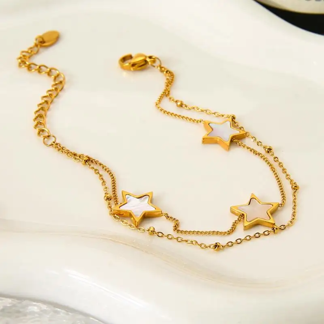 White Star Double Chain Bracelet.