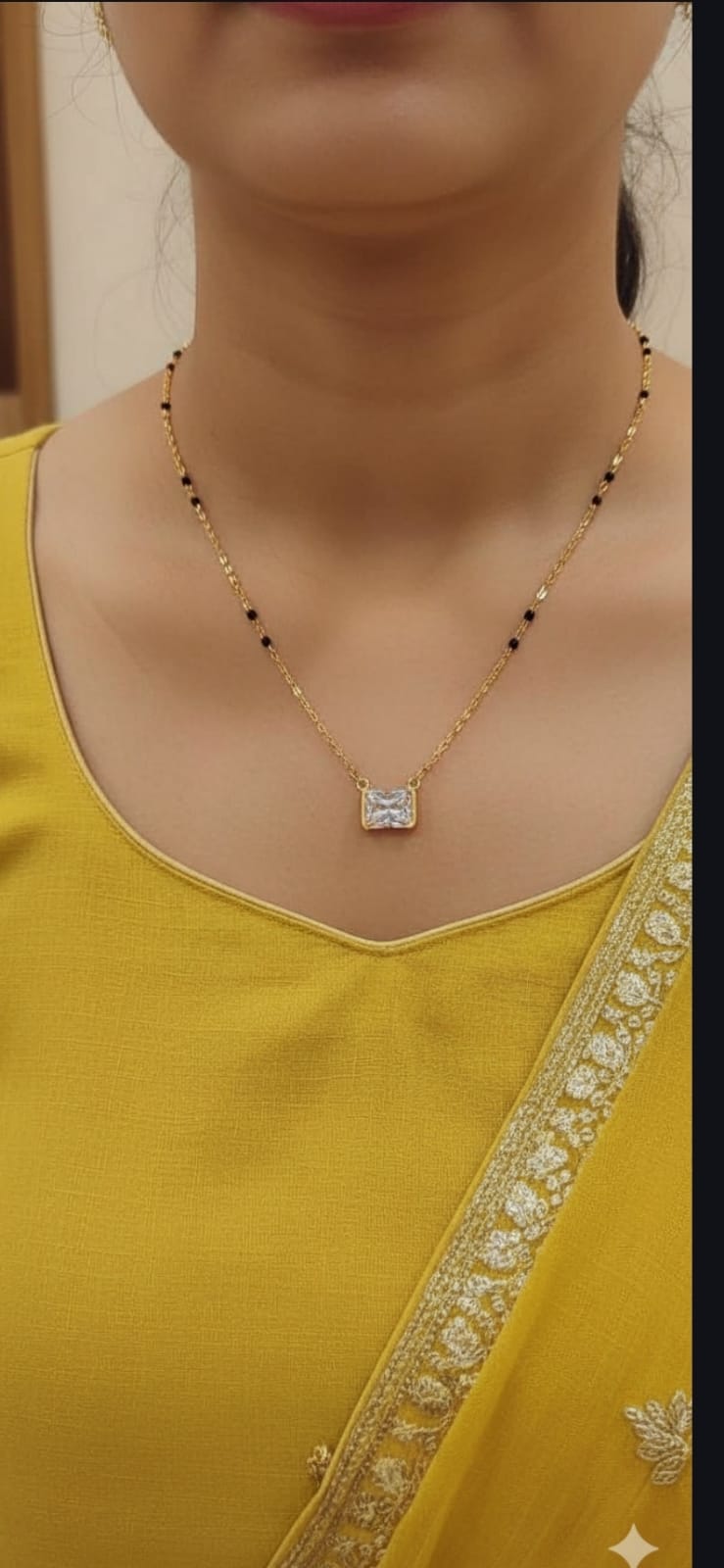 Small rectangle shape mangalsutra
