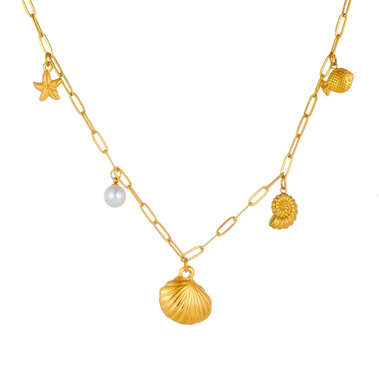 Sea Charms Necklace with Pearl Details
