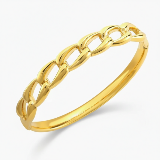 Twisted Golden Swirl Kada Bracelet.