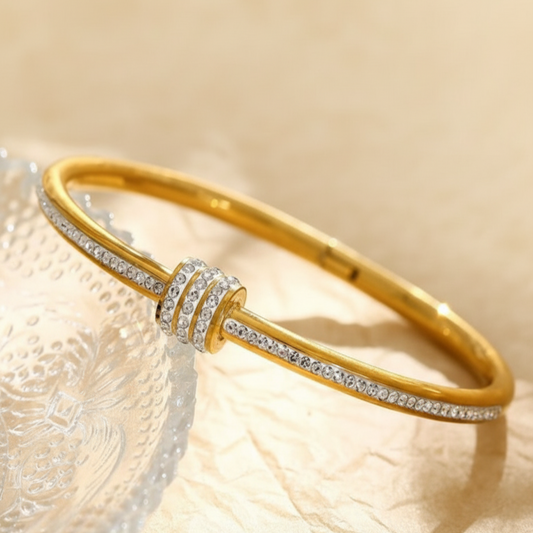 Small Size White Stone Kada Bracelet.