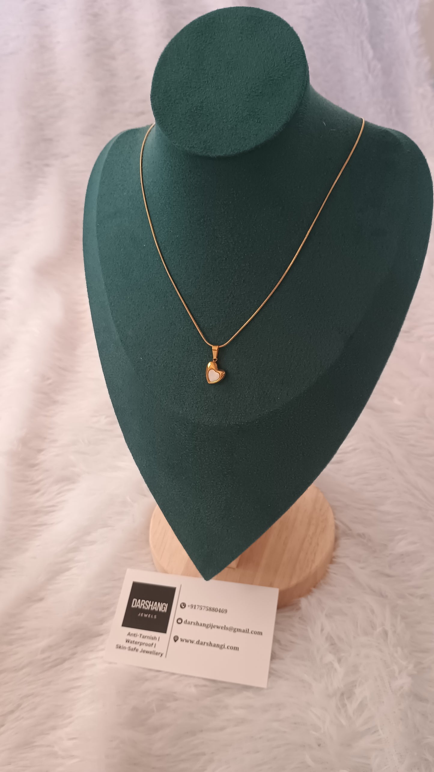 Tilted Heart Pendent Necklace