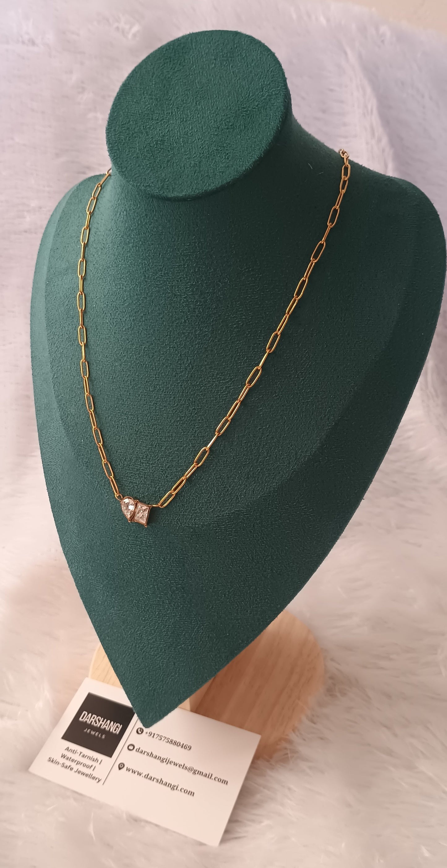 Double Stone Necklace