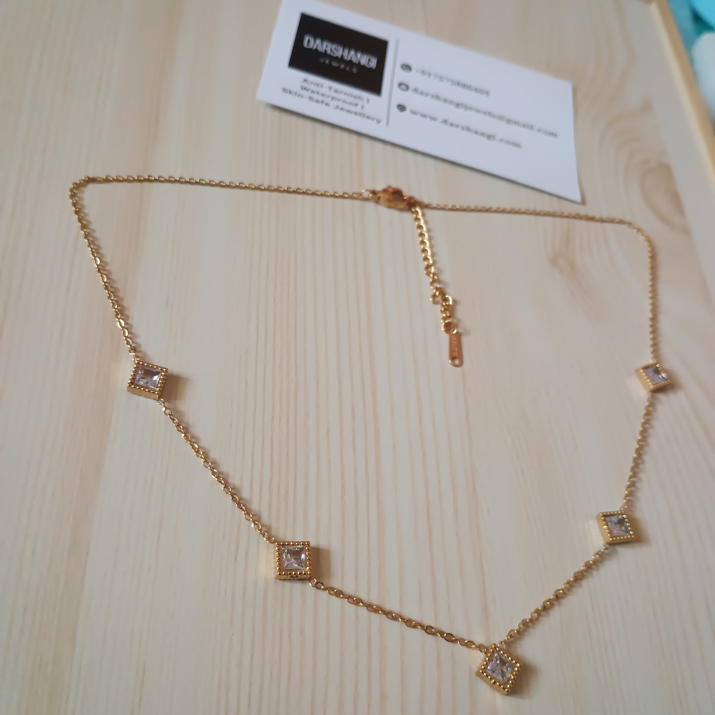 Diamond Stone Charms Necklace