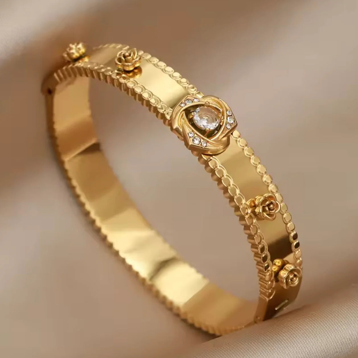 Golden Blossom Kada Bracelet.