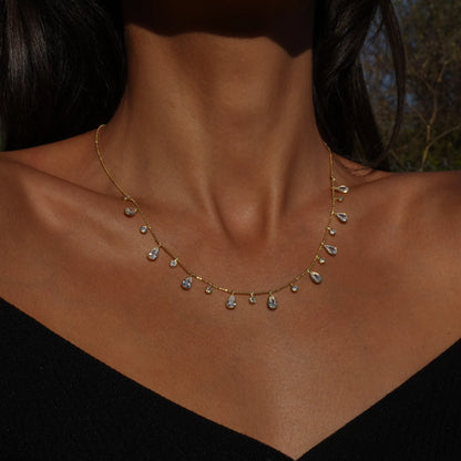 Maharani Dainty Stone Charms Necklace