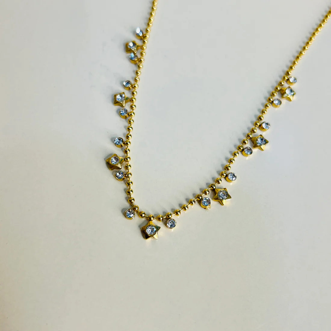 Starry Elegance Necklace with CZ Stones