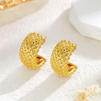 Get Glow Textured Hoop Studs