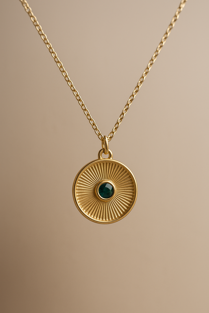 Green Glow Circle Necklace