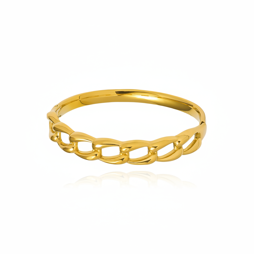 Twisted Golden Swirl Kada Bracelet.