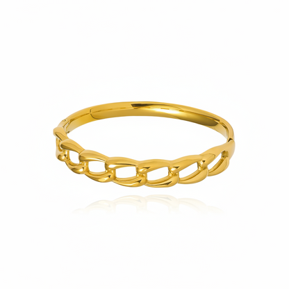 Twisted Golden Swirl Kada Bracelet.