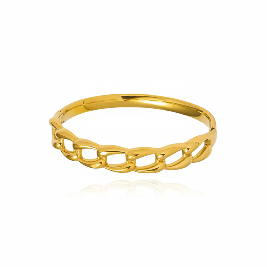 Twisted Golden Swirl Kada Bracelet.