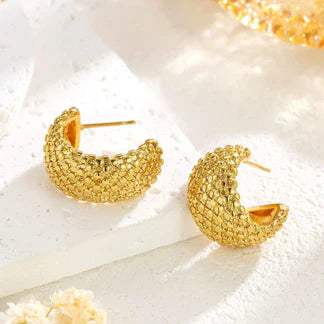 Get Glow Textured Hoop Studs