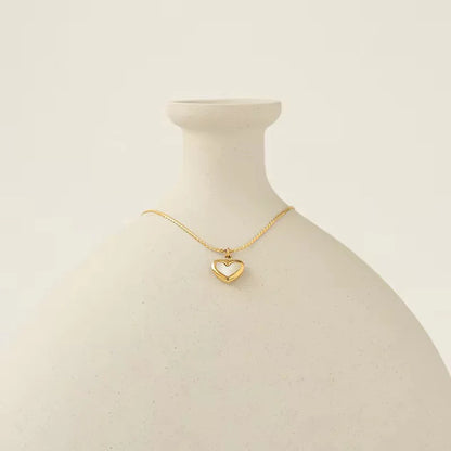 White Heart Pendent Necklace