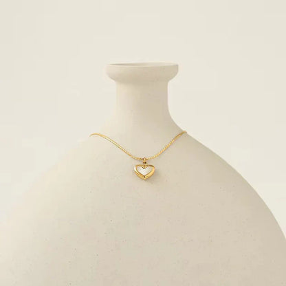 White Heart Pendent Necklace