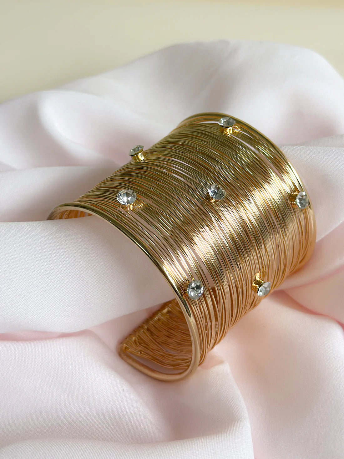 Broad Stone Designer Cuff Bracelet.