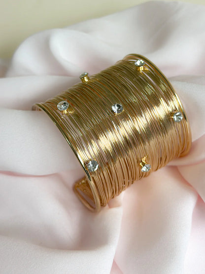 Broad Stone Designer Cuff Bracelet.