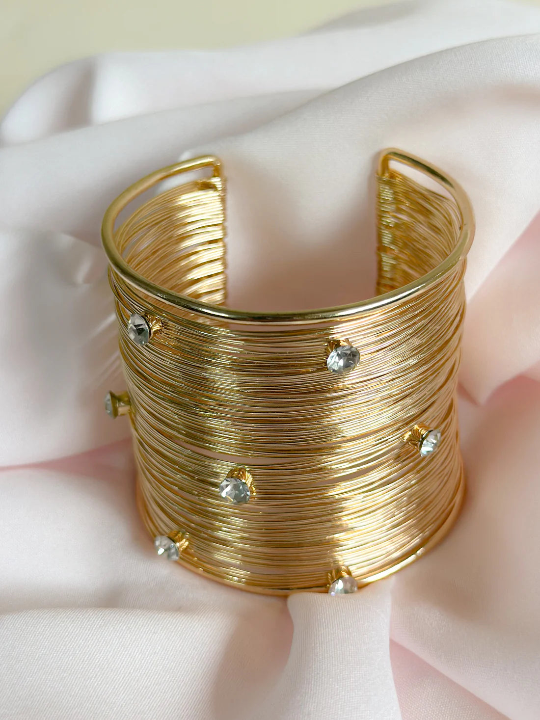 Broad Stone Designer Cuff Bracelet.