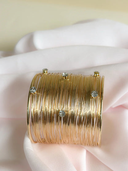 Broad Stone Designer Cuff Bracelet.