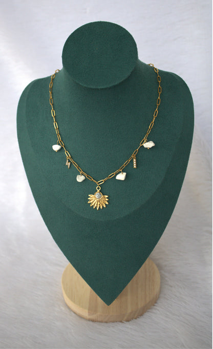 White Stone Sea Inspired Charms Necklace