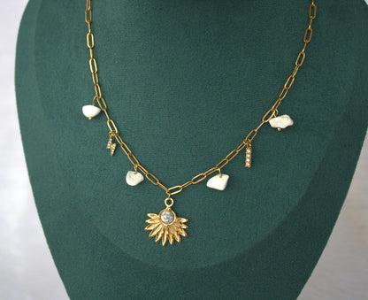 White Stone Sea Inspired Charms Necklace