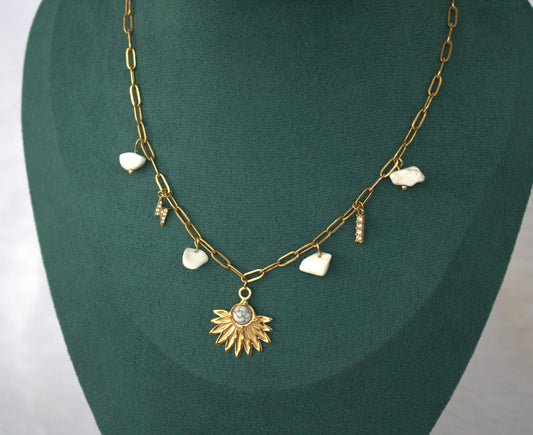 White Stone Sea Inspired Charms Necklace