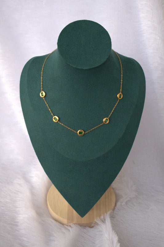Green Round Charms Necklace