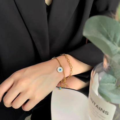 Golden Evil Eye Multi-Layer Bracelet