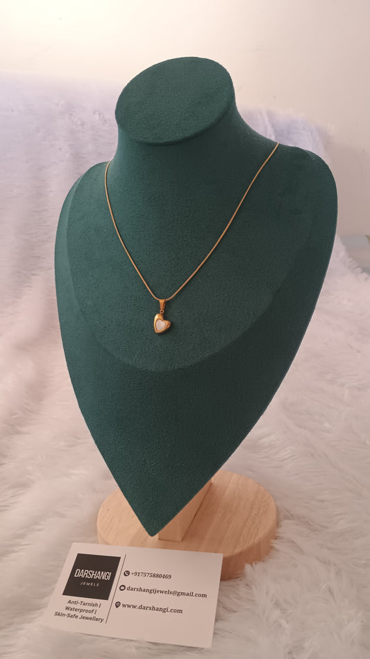 Tilted Heart Pendent Necklace