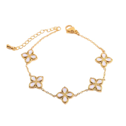 Golden Floral Charm Bracelet