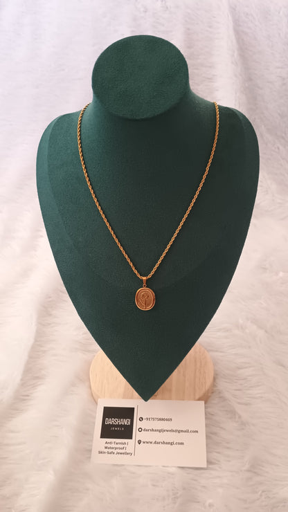 Floral Heart Goldan Pendent Necklace