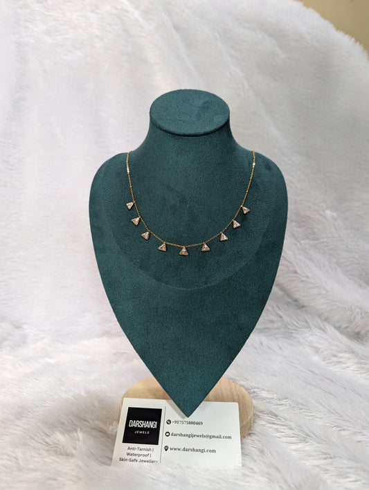 Minimal Triangle Solitaire Charm Necklace