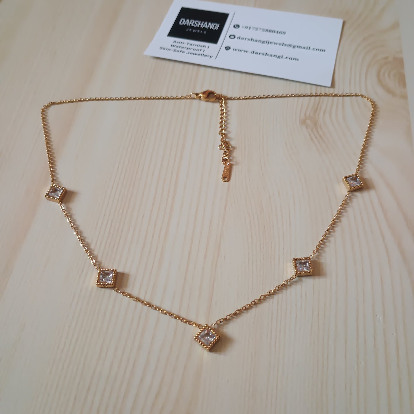 Diamond Stone Charms Necklace