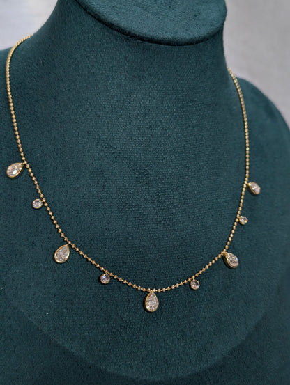 Maharani Dainty Stone Charms Necklace