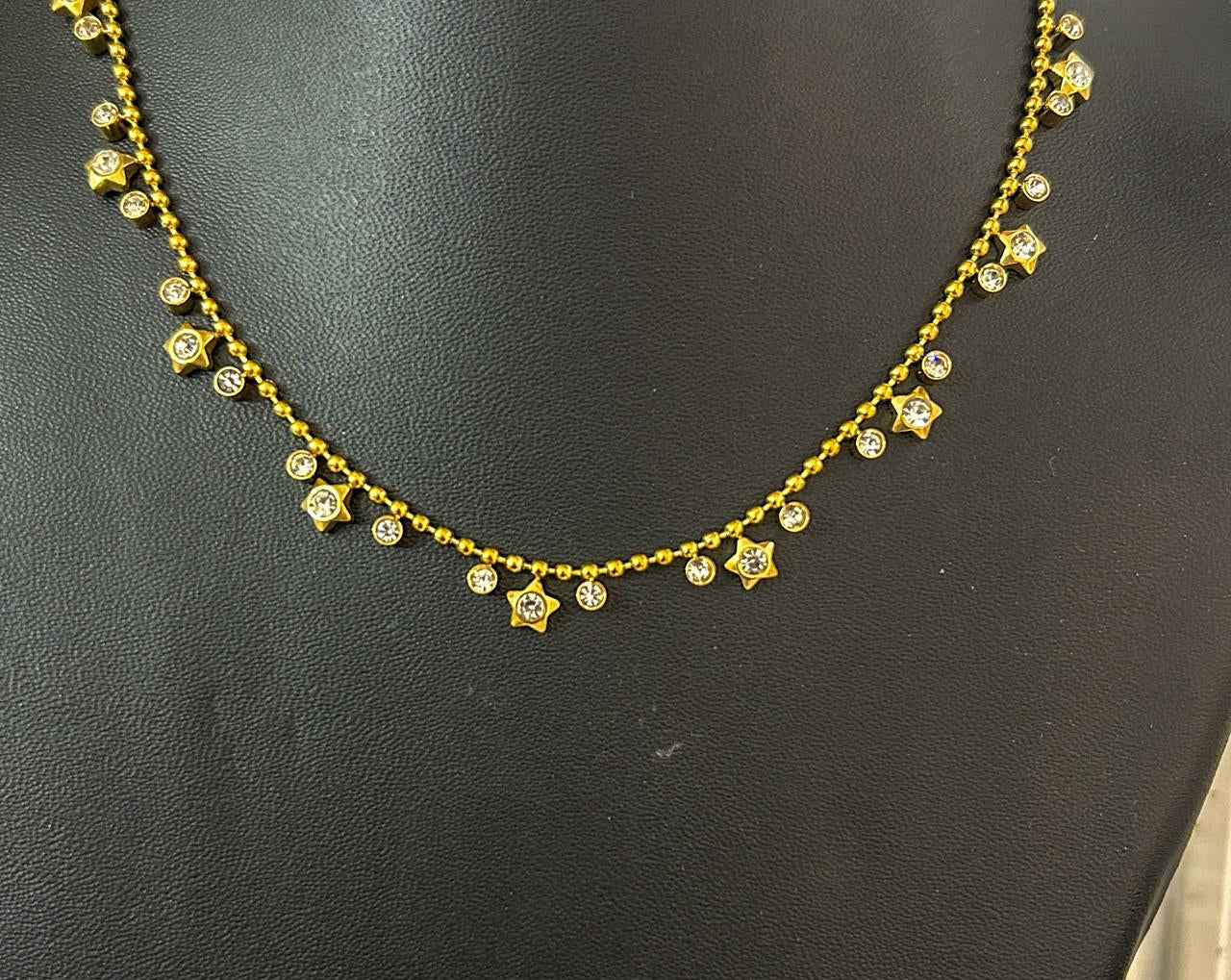 Starry Elegance Necklace with CZ Stones