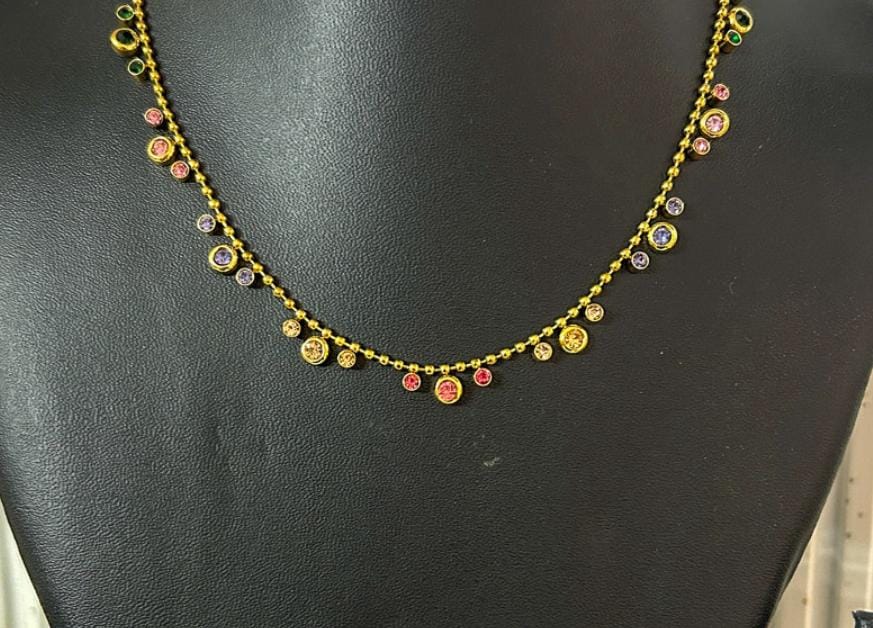Radiant Multicolor Stone Necklace – Anti-Tarnish
