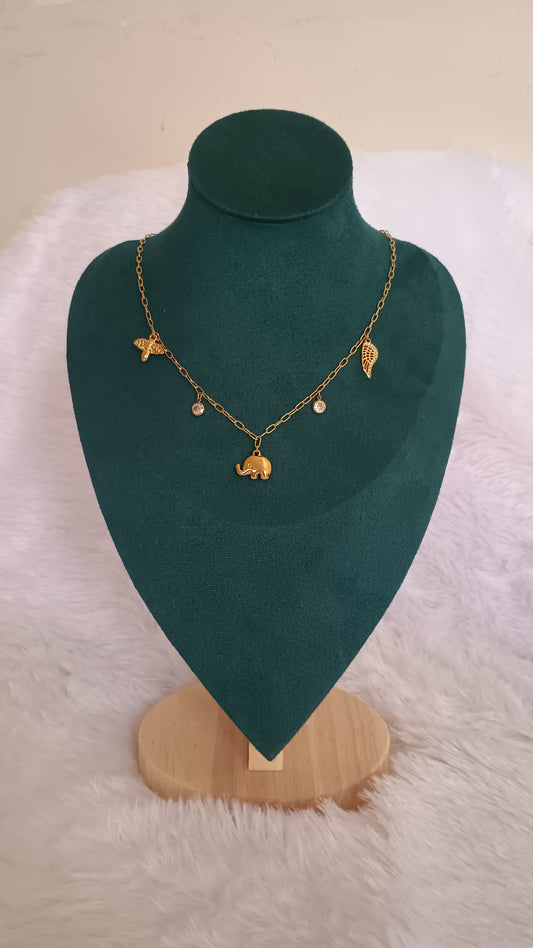 Elephant Wings Charms Chain Necklace