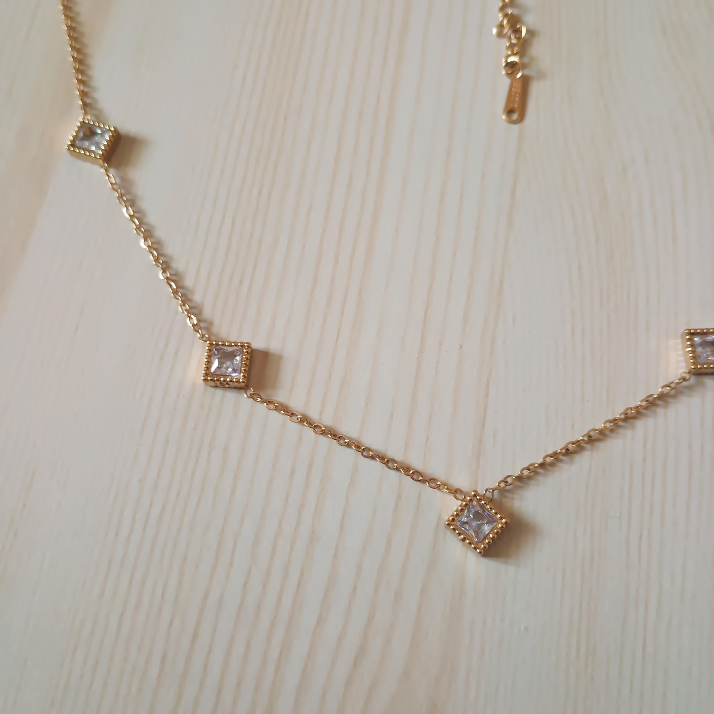 Diamond Stone Charms Necklace