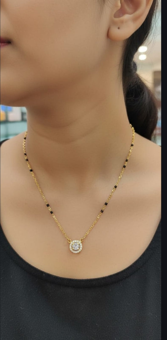 Round stone mangalsutra