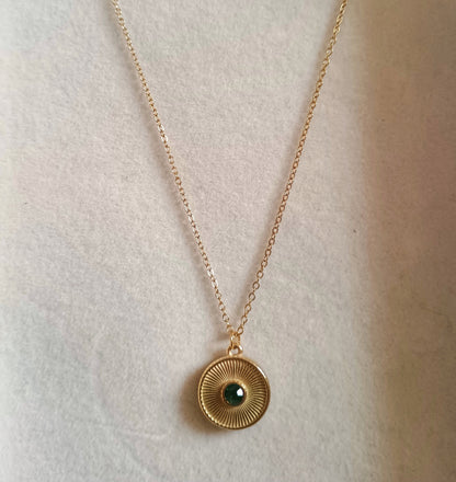 Green Glow Circle Necklace