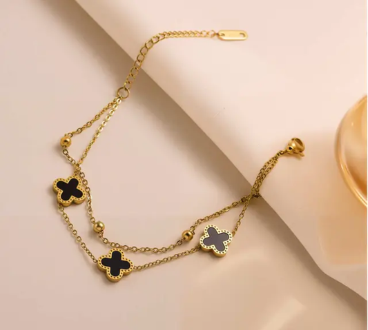 Black Clove Double Chain Bracelate