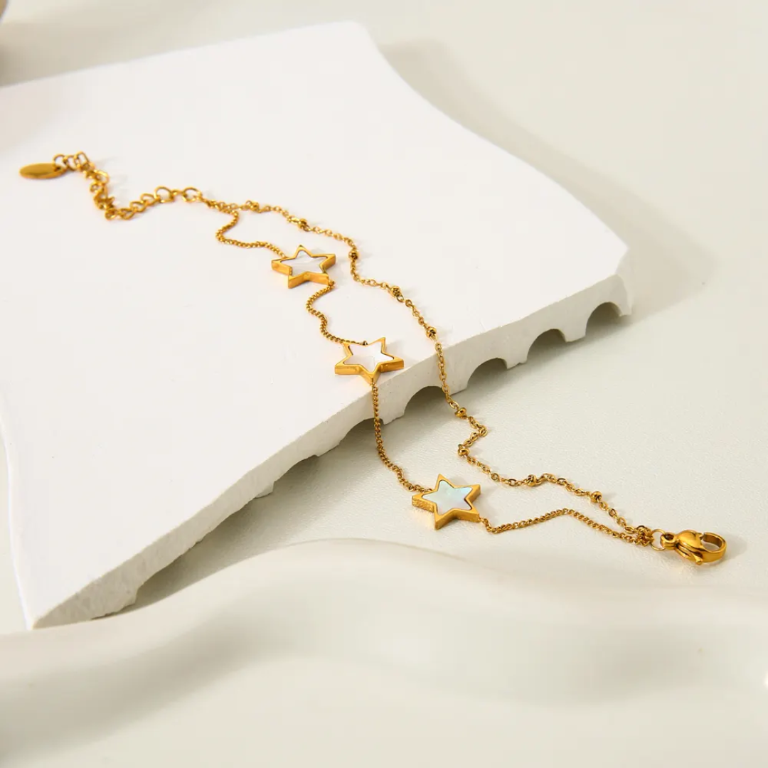 White Star Double Chain Bracelet.