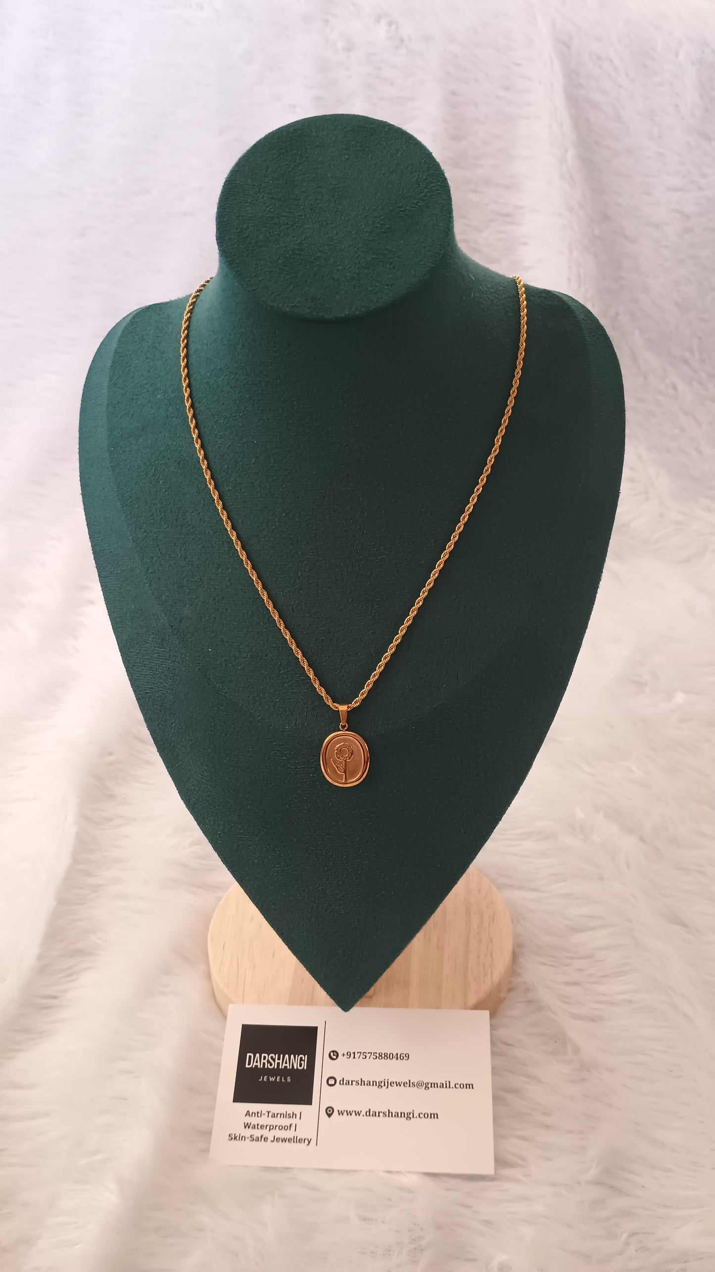 Floral Heart Goldan Pendent Necklace