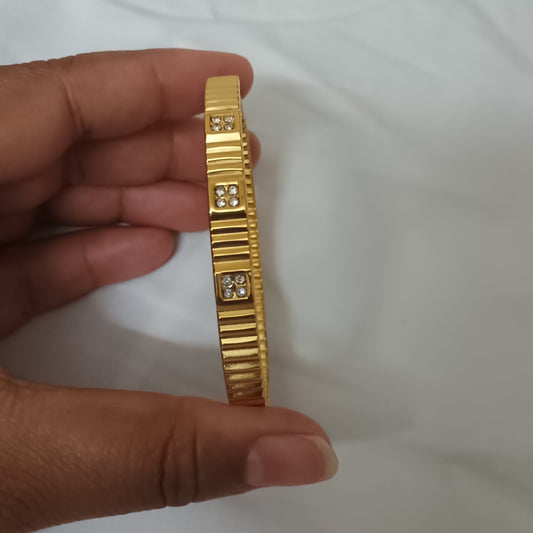 Square Stone Golden Kada Bracelet